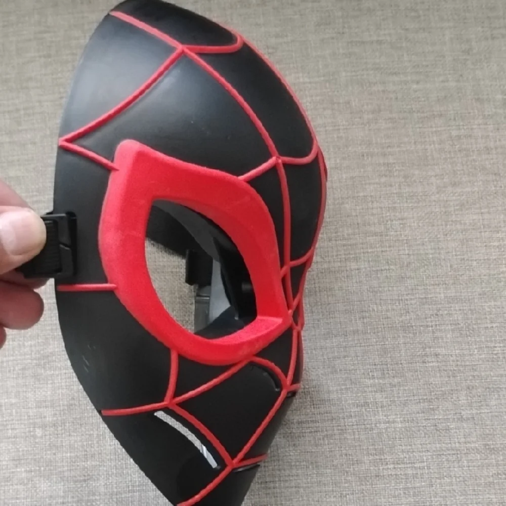 SPIDER MAN MASK , across the spiderverce Black and Red Superhero Costume Mask - Picture 3 of 5